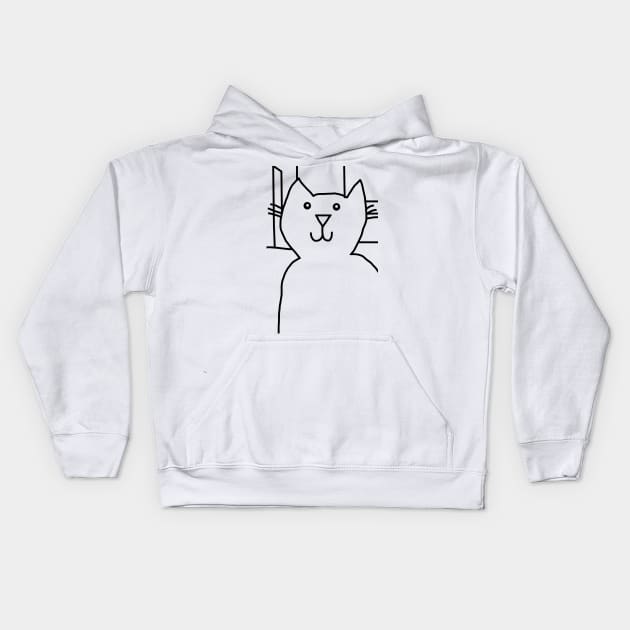 Minimal Cat in the City Kids Hoodie by ellenhenryart